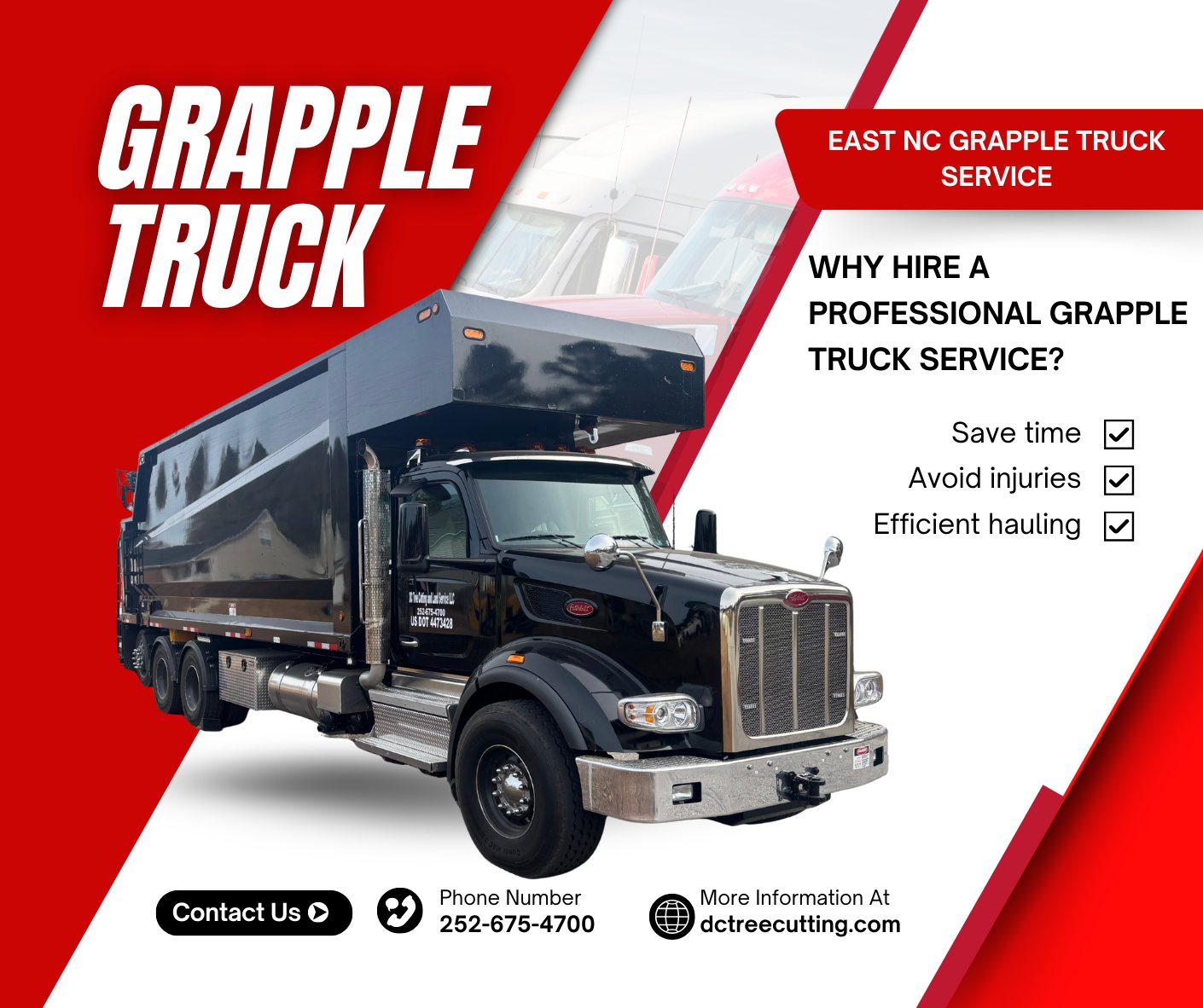 East NC Grapple Truck - Front View